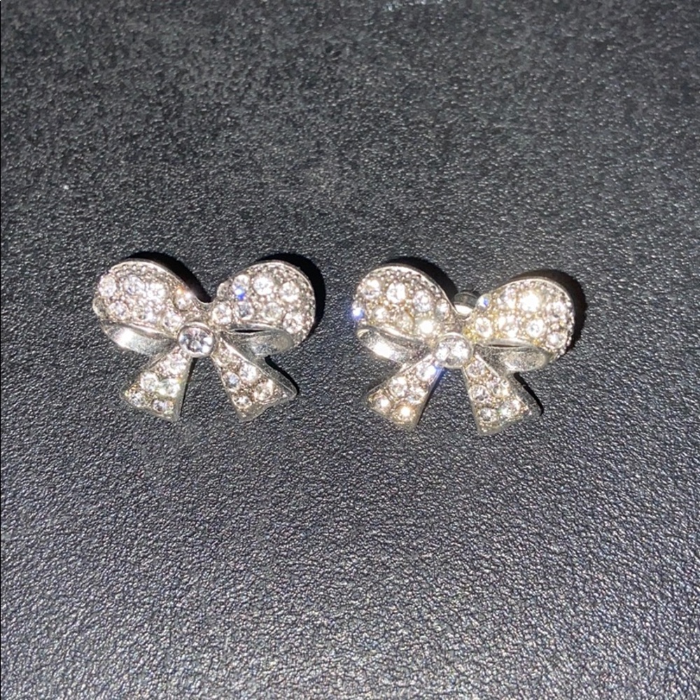 Bow rhinestone earrings